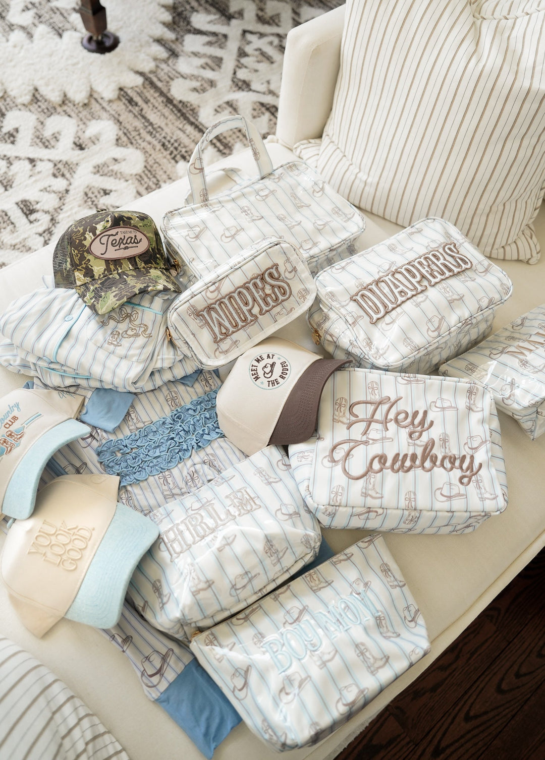 Wipes Pouch - Western Blues Clear Coat Bag