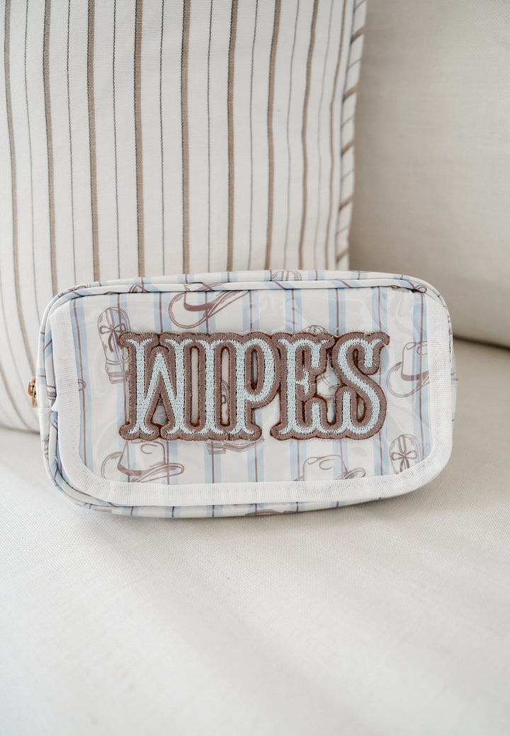 Wipes Pouch - Western Blues Clear Coat Bag