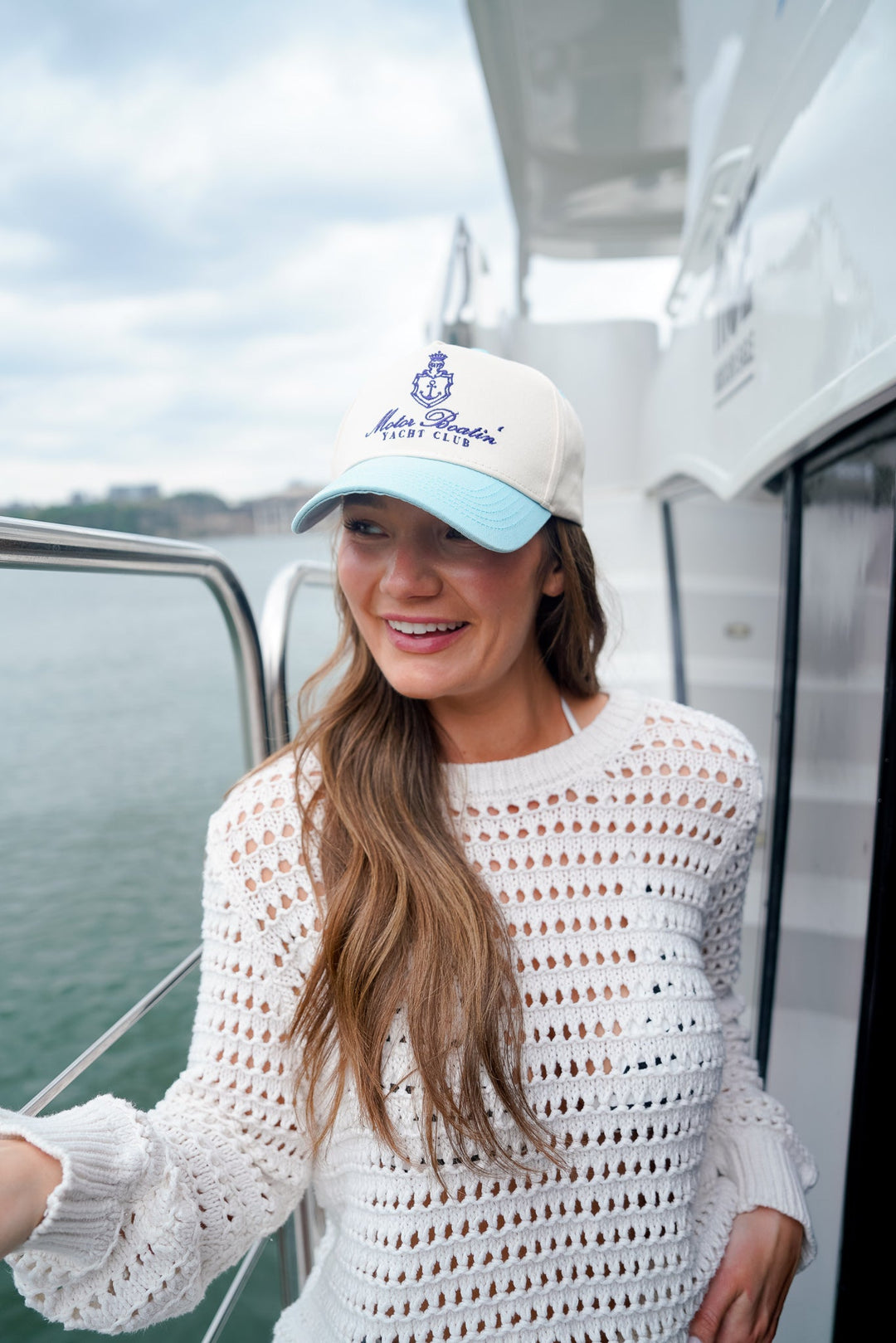 Motor Boatin' Yacht Club - Baby Blue Vintage Trucker Hat