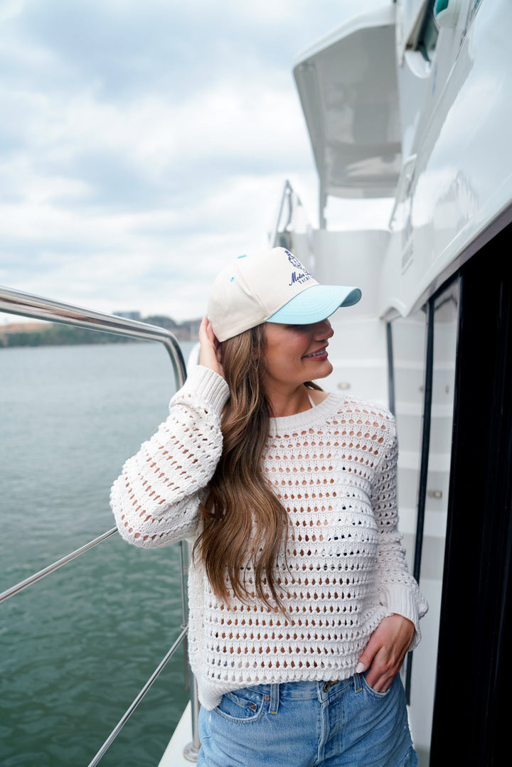 Motor Boatin' Yacht Club - Baby Blue Vintage Trucker Hat