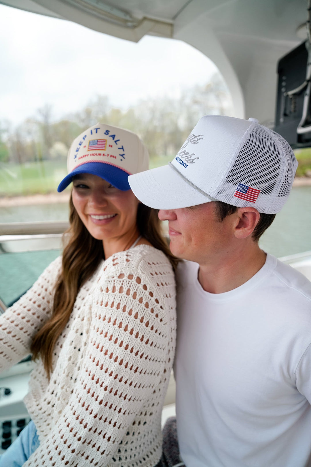 Boats & Beers - White Vintage Trucker Hat