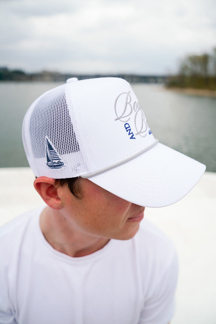 Boats & Beers - White Vintage Trucker Hat