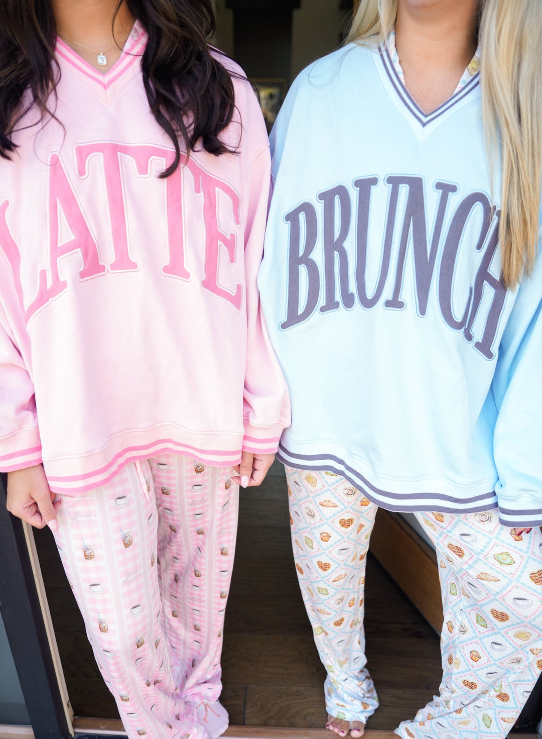 Brunch - Blue Vintage V-Neck Sweatshirt