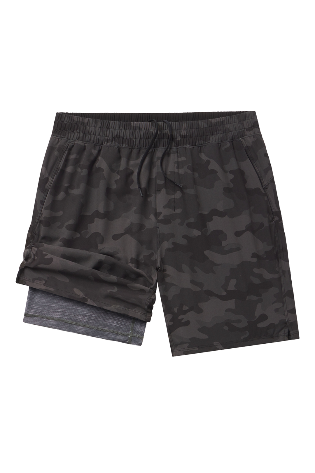 The Darkside | Black and Grey Camo Ball Hammock® 7 Inch Athletic Shorts