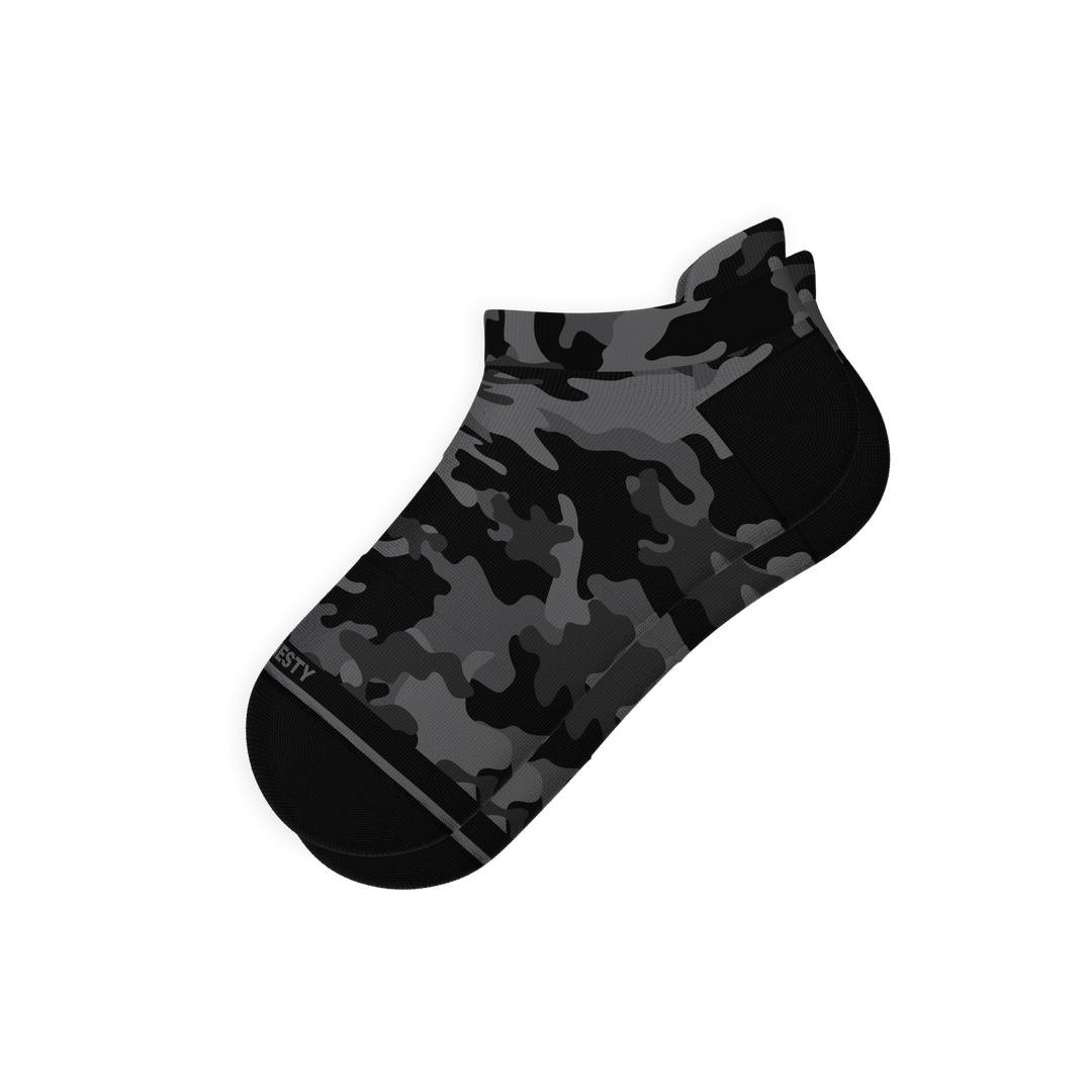The Darkside | Black Camouflage Heel Hammock™ Ankle Socks