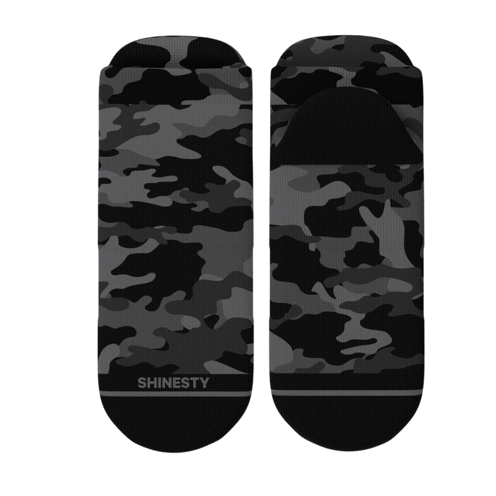 The Darkside | Black Camouflage Heel Hammock™ Ankle Socks