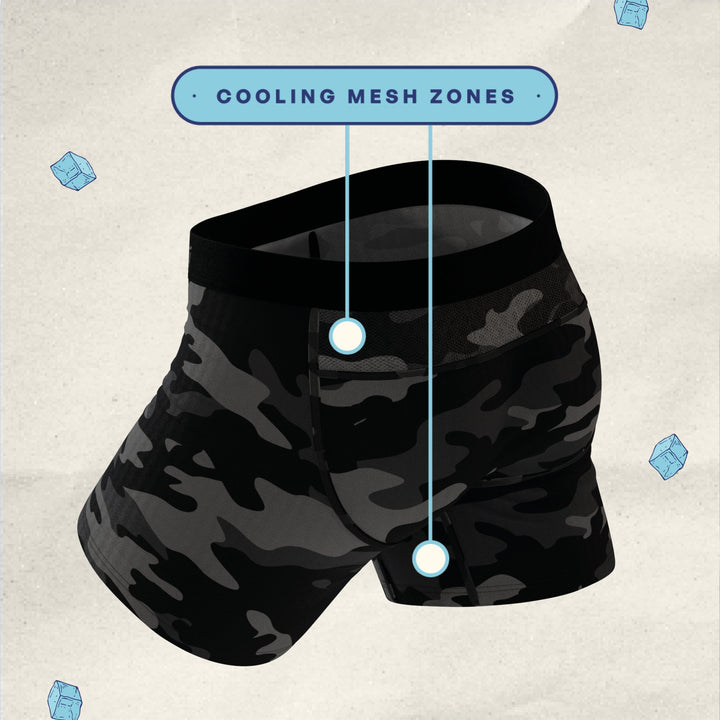 The Darkside | Black Camouflage paradICE™ Cooling Ball Hammock® Underwear