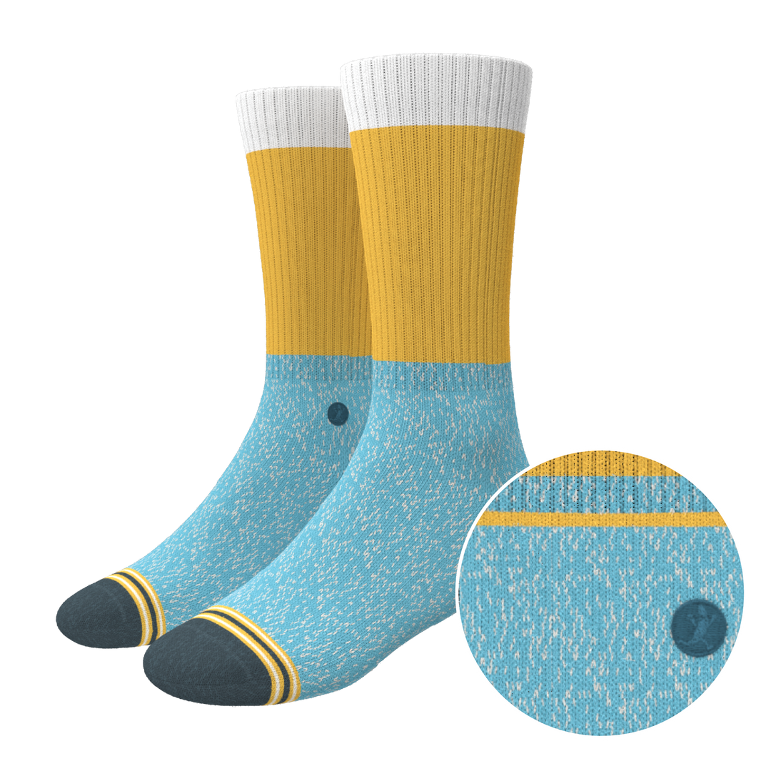 The Daybreak | Mustard and Blue Heel Hammock™ Crew Socks
