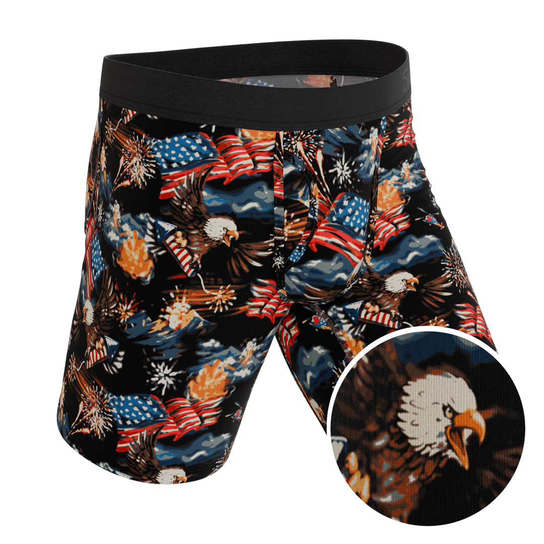 The Declaration | Americana Eagles Long Leg Ball Hammock® Pouch Underwear With Fly