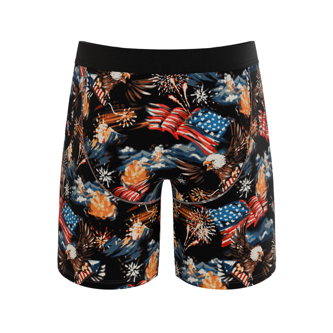 The Declaration | Americana Eagles Long Leg Ball Hammock® Pouch Underwear With Fly