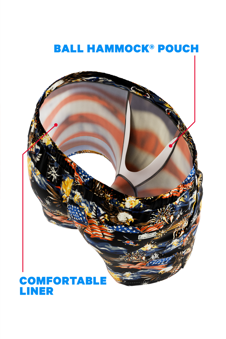 The Declaration | Americana Eagles Ball Hammock® Pouch 5" Swim Trunks