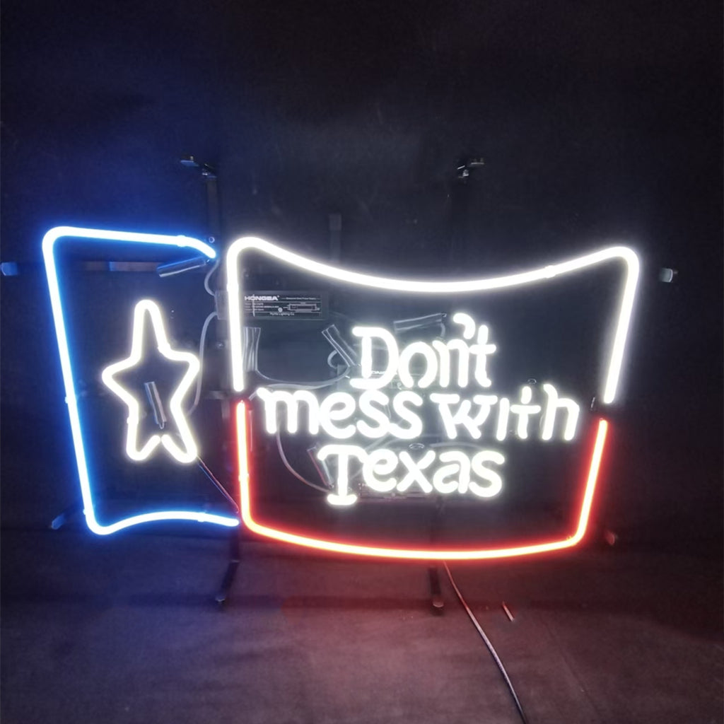 Don't Mess with Texas Lone Star Beer Neon Signs