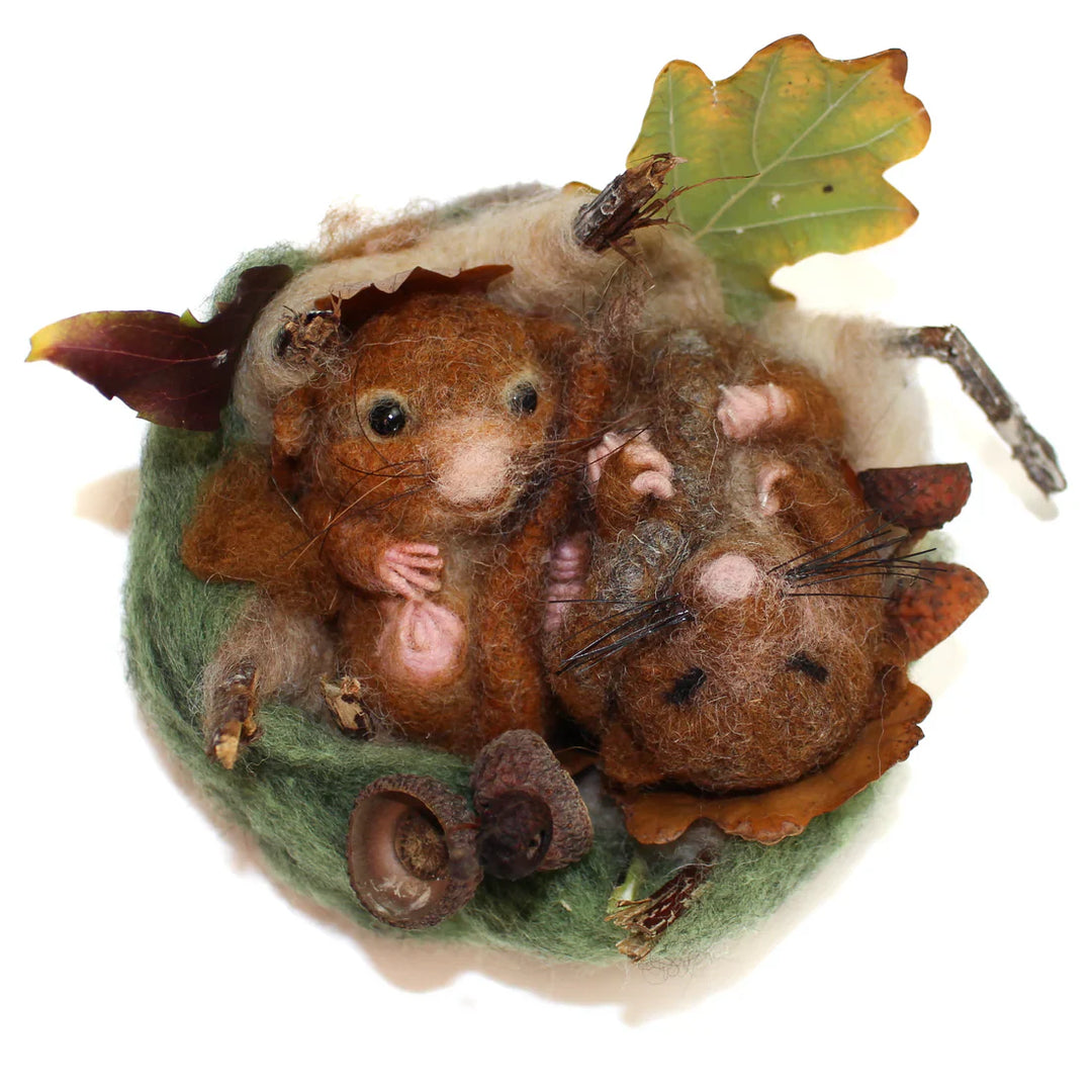 Dormice with Nest Needle Felting Kit by The Makerss KTS-dormice-Complete