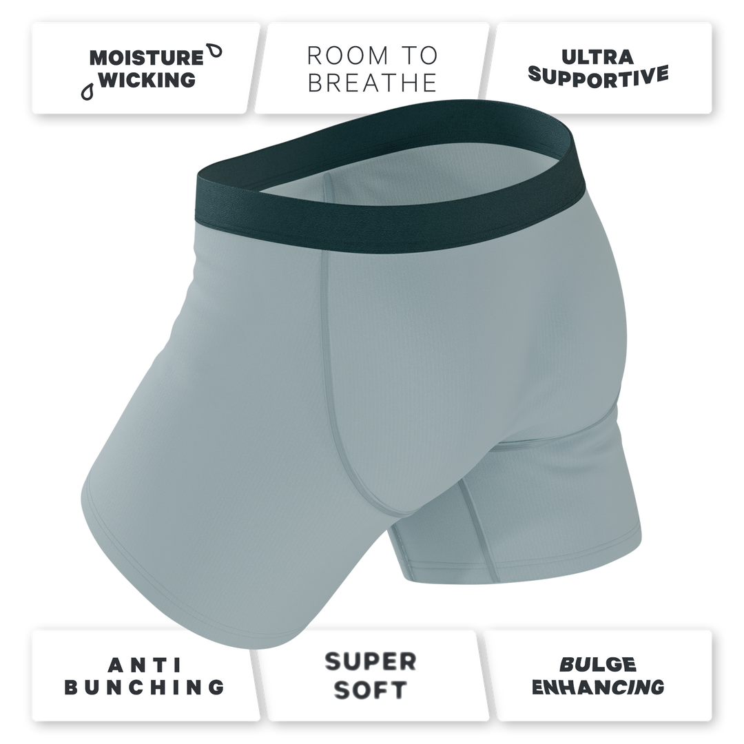 The Dry Ice | Muted Steel Blue Ball Hammock® Pouch Underwear With Fly