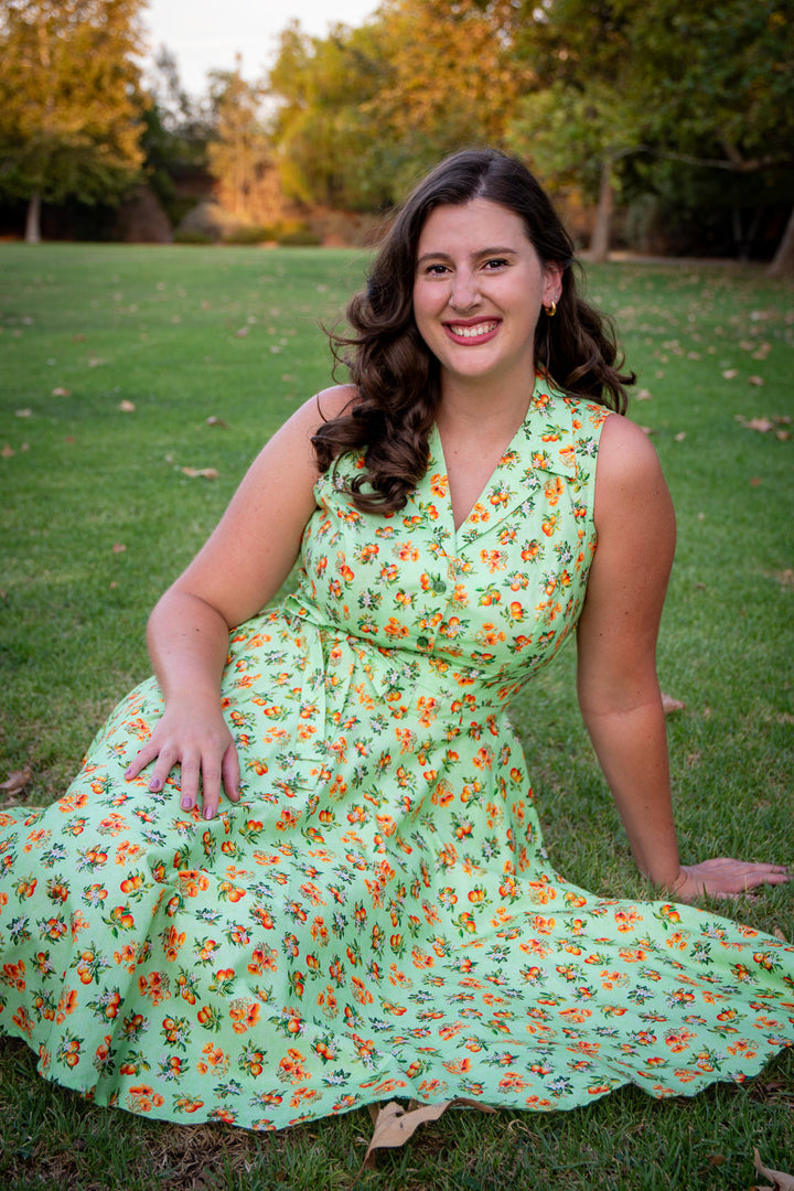 Staci Dress- Orange County, Lime