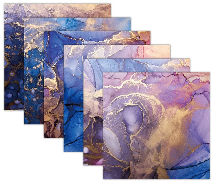 Fluid Art Scrapbook Paper Pack. 12 Sheets of 15.2x15.2cm Heavyweight Paper Pad F07M2-3 AC230310-06