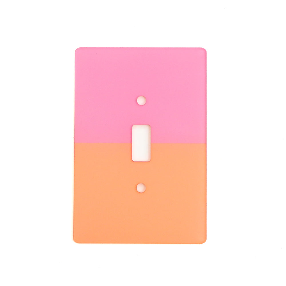 Pink and peach color acrylic block light switch plate