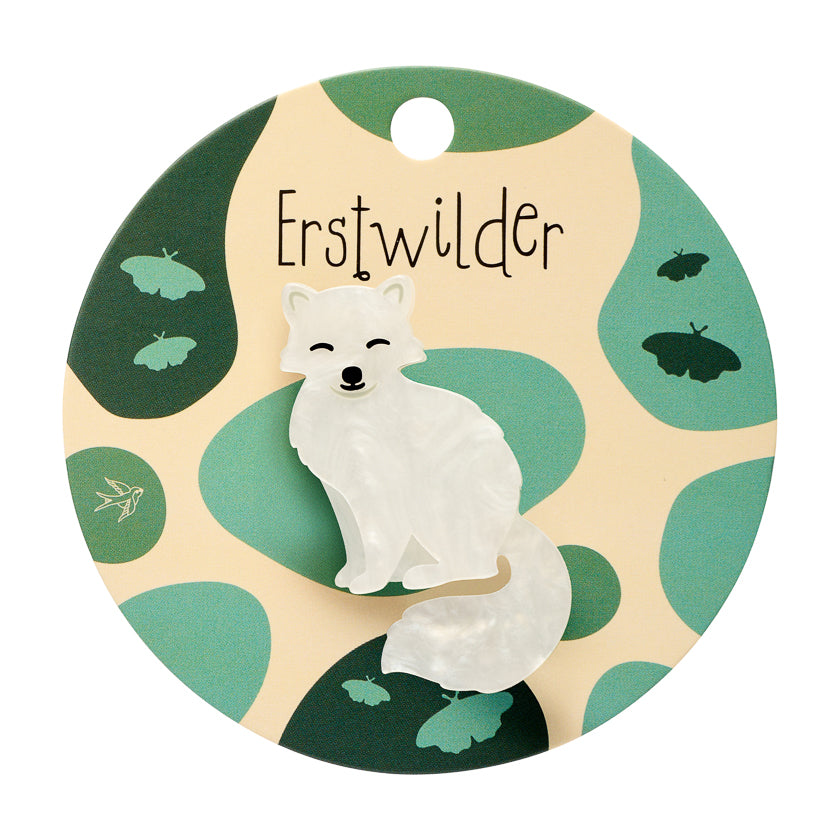 Arctic Fox Simplified Mini Brooch by Erstwilder