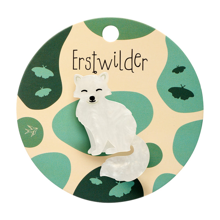 Arctic Fox Simplified Mini Brooch by Erstwilder