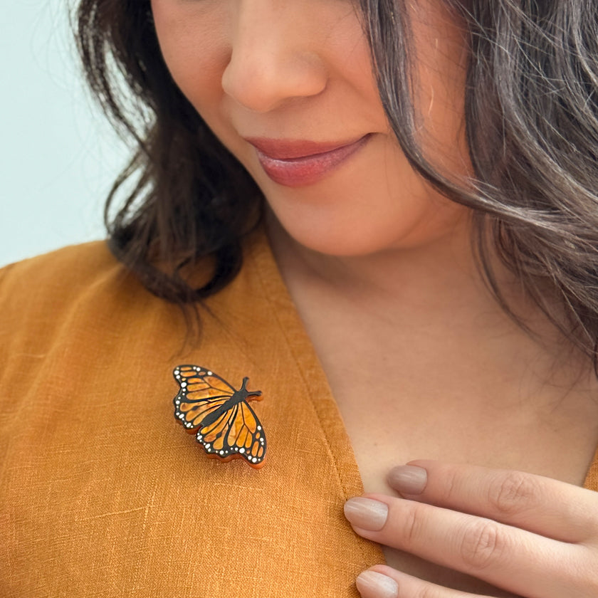 Monarch Butterfly Simplified Mini Brooch by Erstwilder