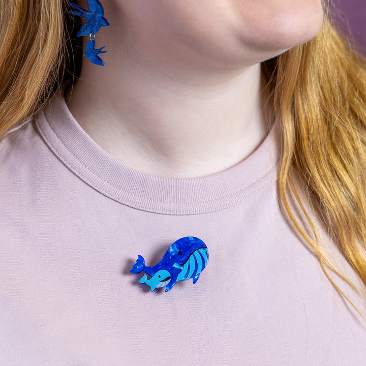Whales Simplified Mini Brooch by Erstwilder