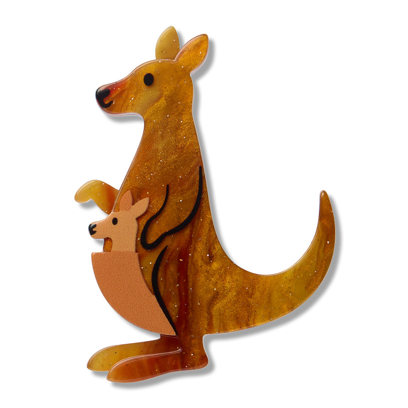 Kangaroos Simplified Mini Brooch by Erstwilder