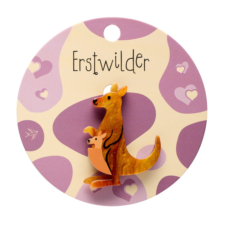 Kangaroos Simplified Mini Brooch by Erstwilder
