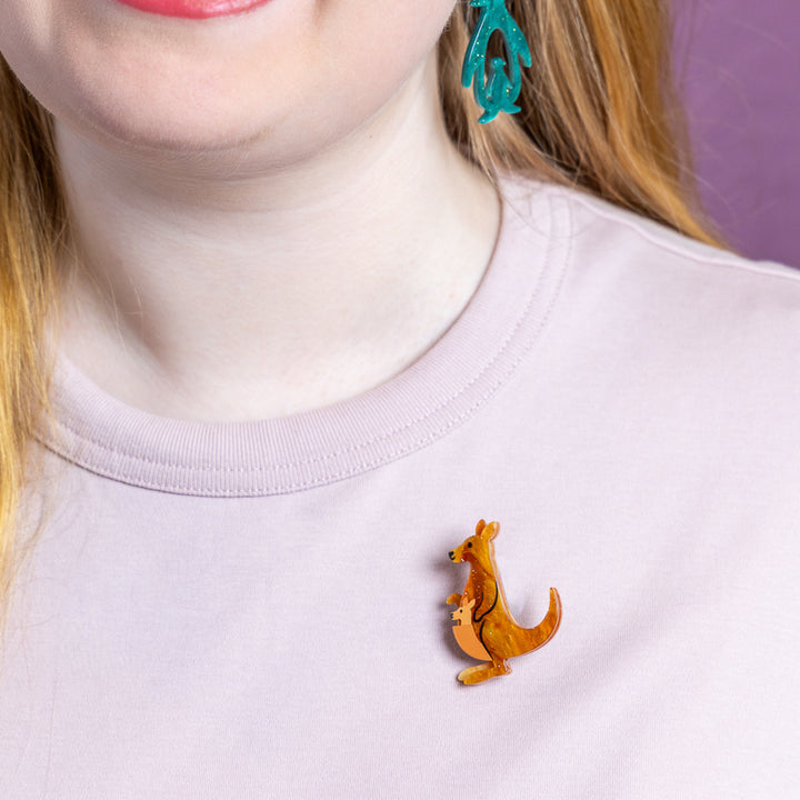 Kangaroos Simplified Mini Brooch by Erstwilder