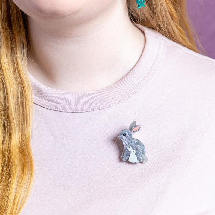 Bunnies Simplified Mini Brooch by Erstwilder