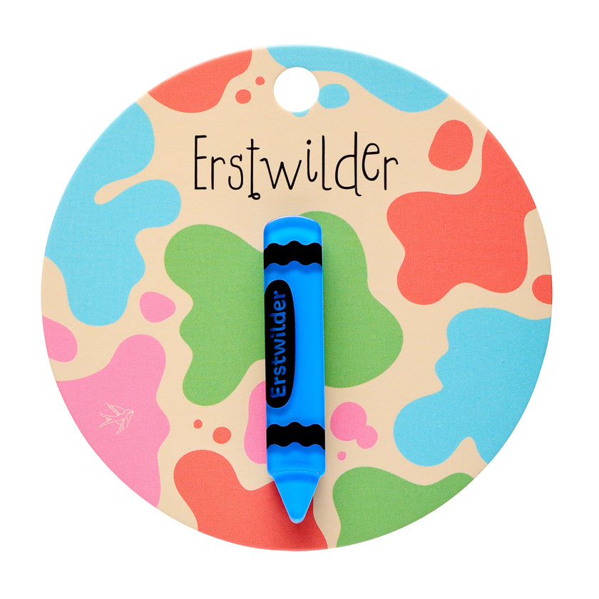 Crayon Simplified Mini Brooch - Blue by Erstwilder