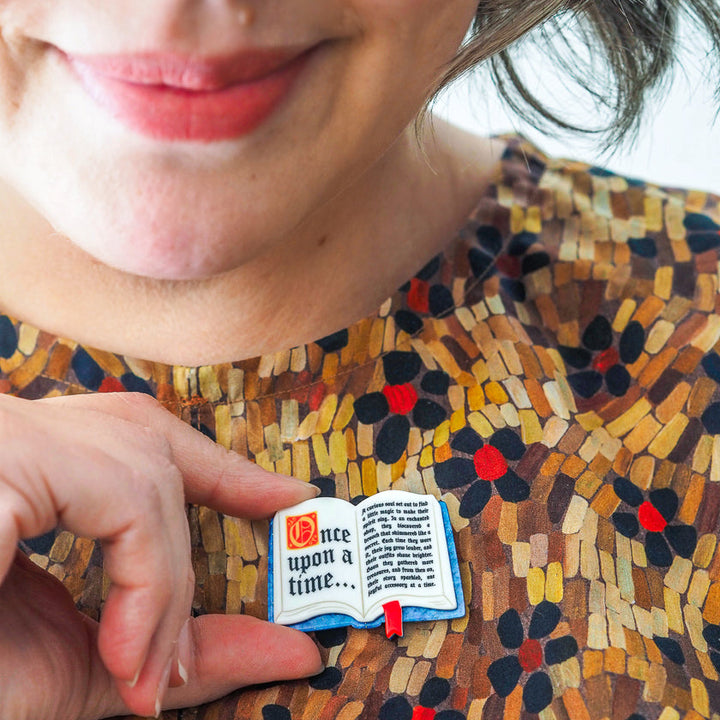 Open Book Simplified Mini Brooch by Erstwilder