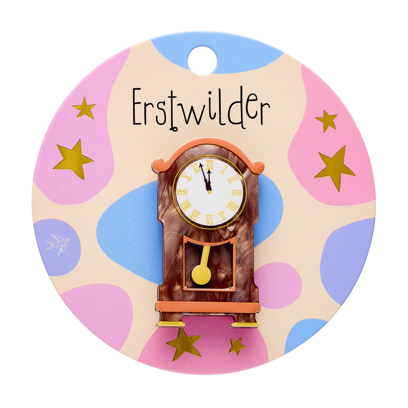 Clock Simplified Mini Brooch by Erstwilder