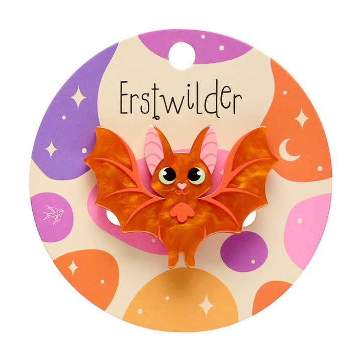 Winging It Simplified Mini Brooch by Erstwilder shown with gift box | Midnight Mischief Halloween Collection