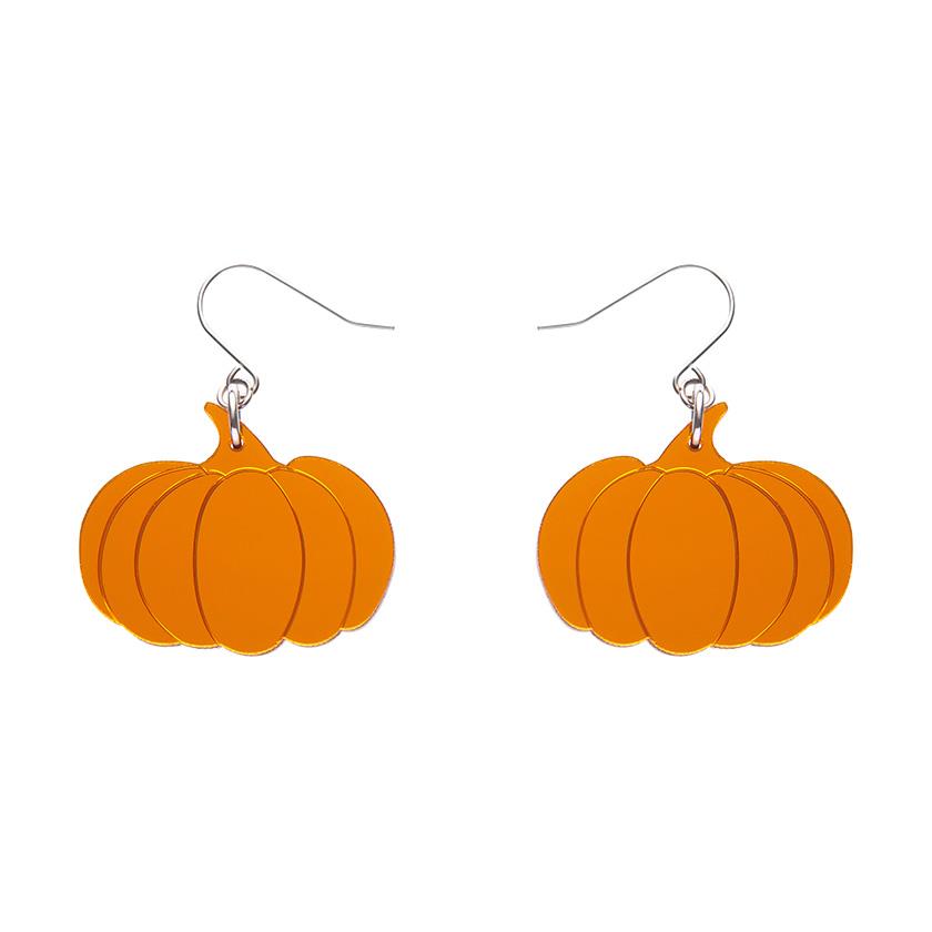 Pumpkin Mirror Drop Earrings - Orange by Erstwilder x Halloween