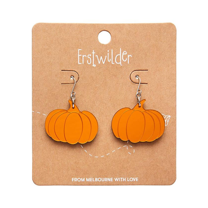 Pumpkin Mirror Drop Earrings - Orange by Erstwilder x Halloween