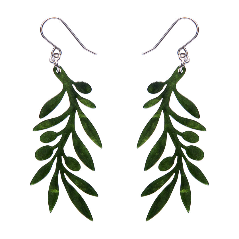 Olive Branch Drop Earrings - Green by Erstwilder