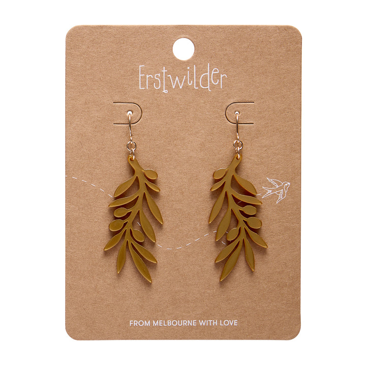 Olive Branch Drop Earrings - Gold by Erstwilder