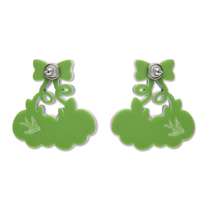 Pair O'Pumpkins Drop Earrings by Erstwilder shown with gift box | Midnight Mischief Halloween Collection