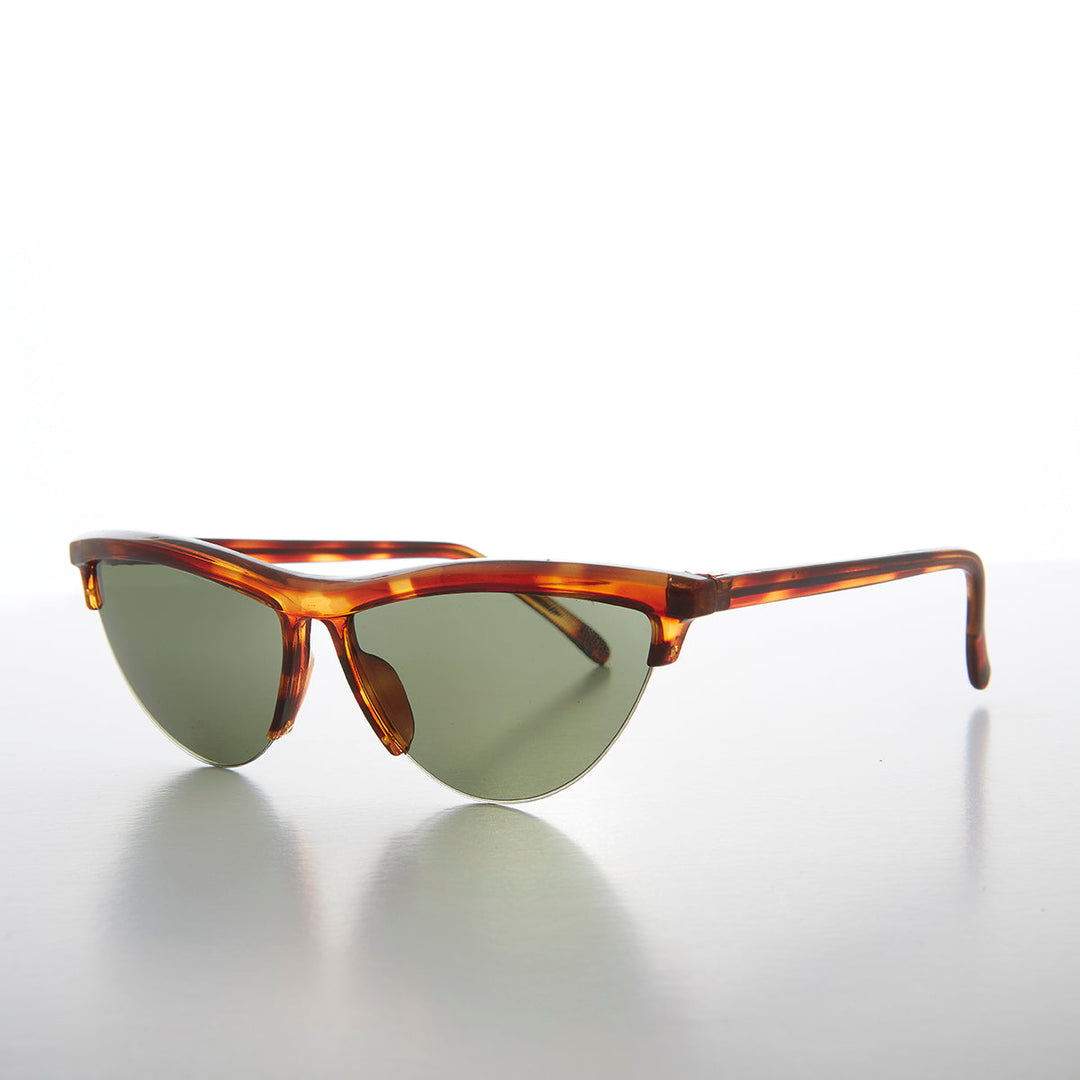 Semi Rimless Edgy Rare 90s Cat Eye Sunglass - Ellen