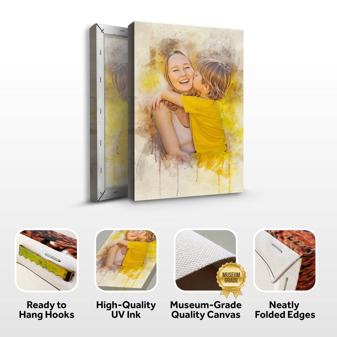 Mother's Day Watercolor Sign Mother and Child