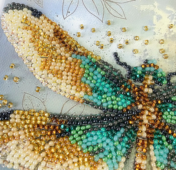 Emerald Wings Mini Bead Embroidery Kit by Abris Art AM-268