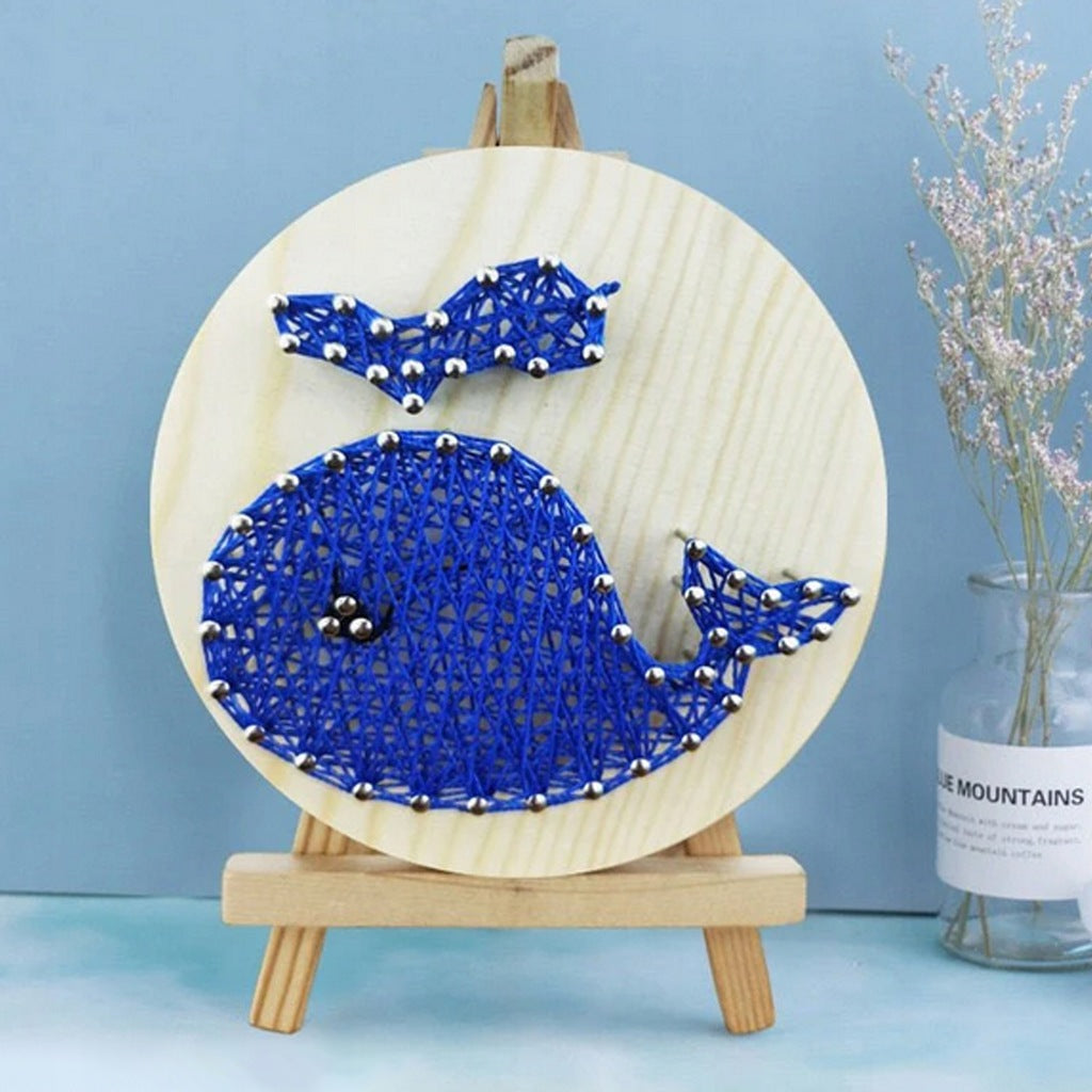 String Art DIY Kit with Stand - Whale. Wizardi Craft Kit F07-M12-1-DHAA28277