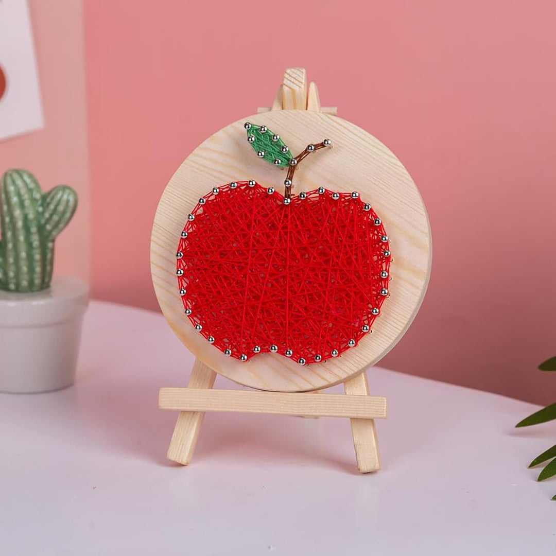 String Art DIY Kit with Stand - Apple. Wizardi Craft Kit F07-M12-1-DHAA28287