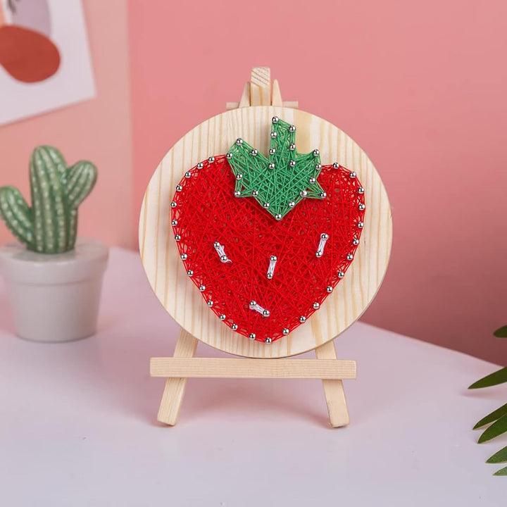 String Art DIY Kit with Stand - Strawberry. Wizardi Craft Kit F07-M12-1-DHAA28296