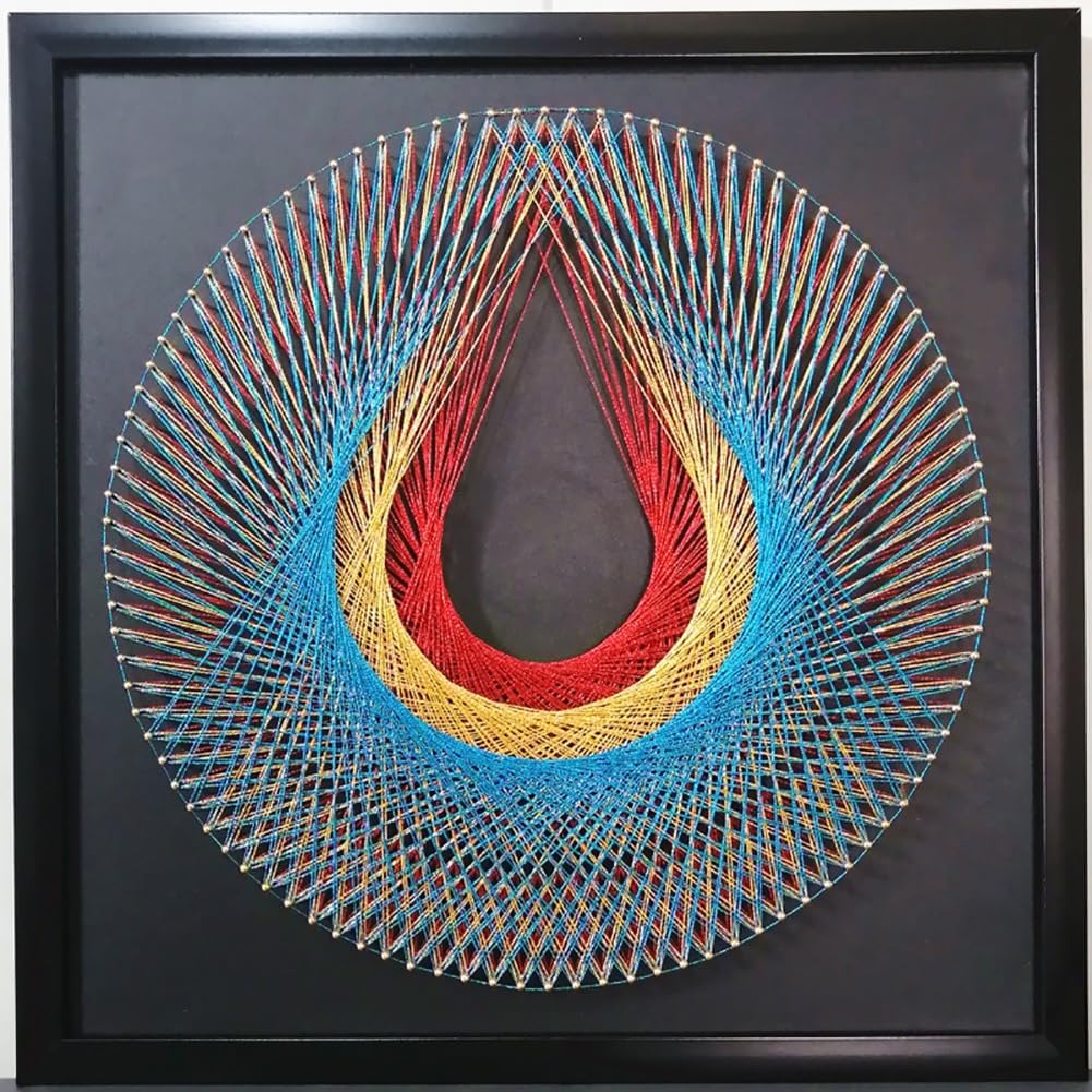String Art DIY Kit - Teardrop. Wizardi Geometry Nail Painting F07-M12-2-DHGG29214