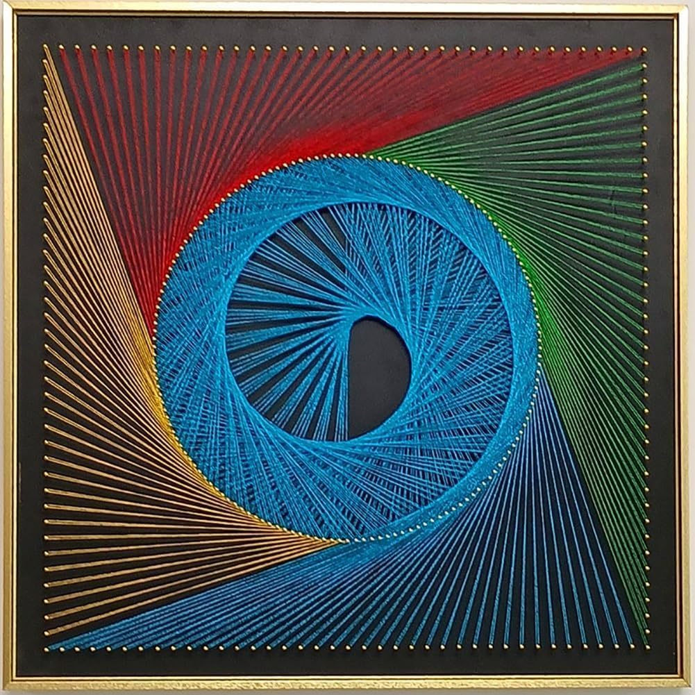 String Art DIY Kit - Dynamic Helix. Wizardi Geometry Nail Painting F07-M12-2-DHGG29223