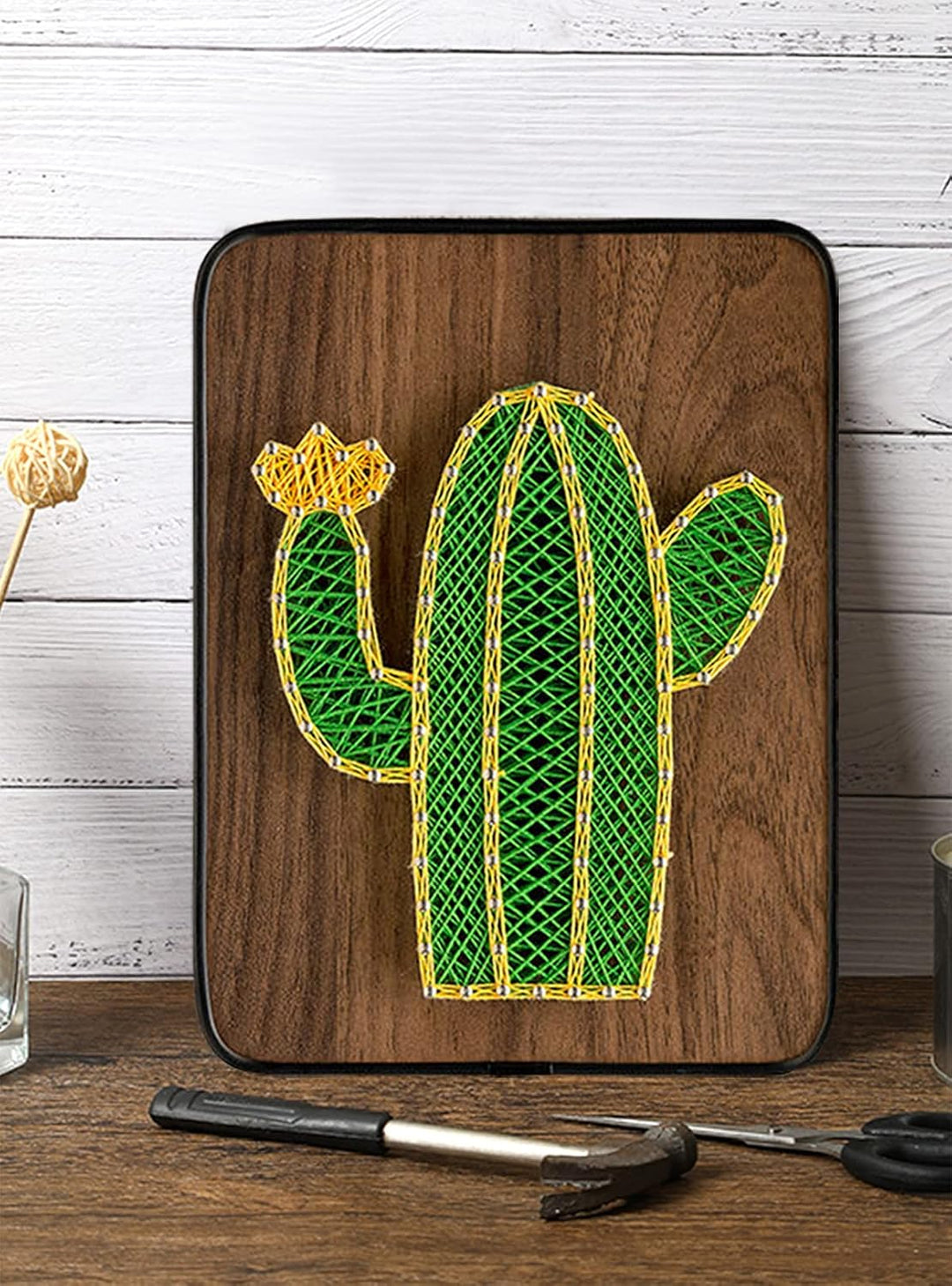 String Art DIY Kit - Cactus. Wizardi Craft Kit F07-M12-3-DH5012