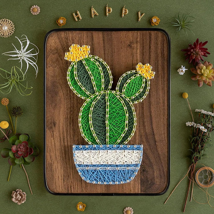 String Art DIY Kit - Cactus. Wizardi Craft Kit F07-M12-3-DHBC18329