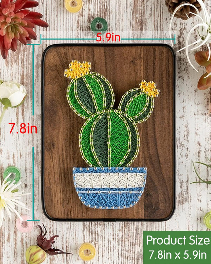 String Art DIY Kit - Cactus. Wizardi Craft Kit F07-M12-3-DHBC18329