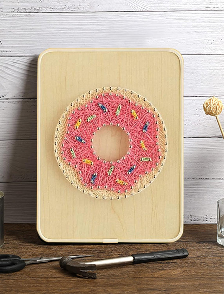 String Art DIY Kit - Donut. Wizardi Craft Kit F07-M12-3-DHBC28012